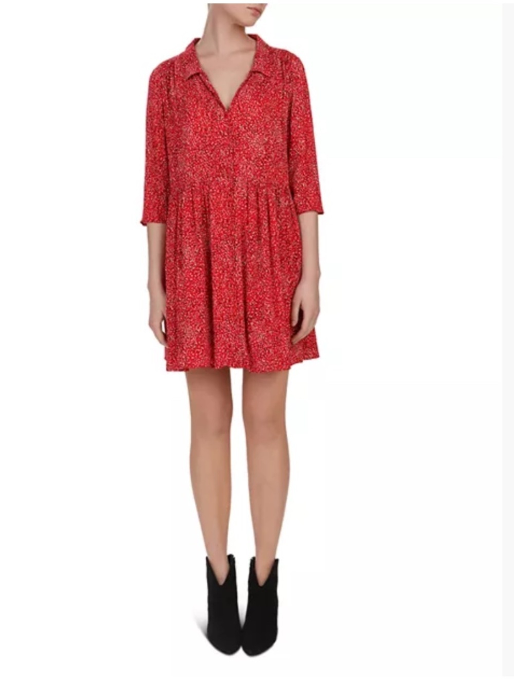 Ba&sh Dress Alma Rouge Floral Mini Dress red US size 4